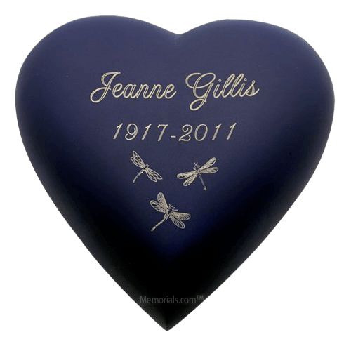 Navy Blue Heart Keepsake Cremation Urn