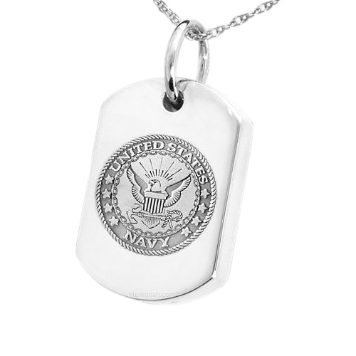 Navy Dog Tag Cremation Pendant III