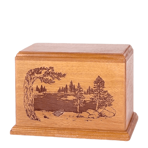 New Lake Individual Cherry Wood Urn