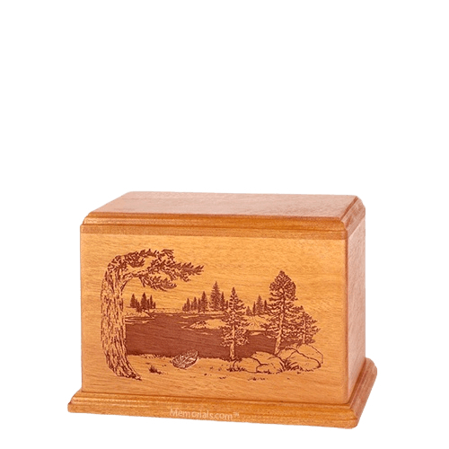 New Lake Small Mahogany Wood Urn