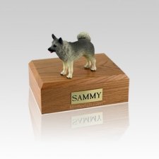 Norwegian Elkhound Standing Small Dog Urn