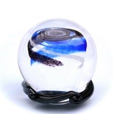 Ocean Blue & Black Galaxy Memory Glass Keepsake