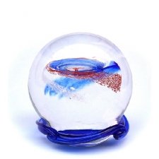 Ocean Blue & Red Galaxy Medium Memory Glass Keepsake