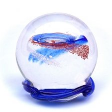 Ocean Blue & Red Galaxy Memory Glass Keepsakes