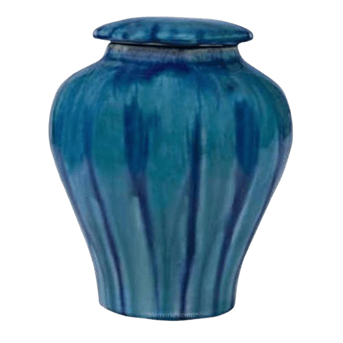 Ocean Blue Ceramic Urn