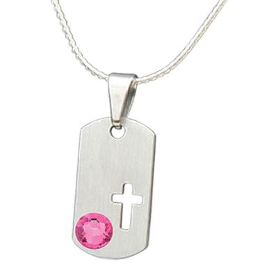 October Cross Cremation Pendant