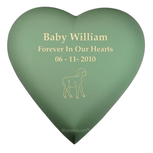 Olive Heart Child Cremation Urn
