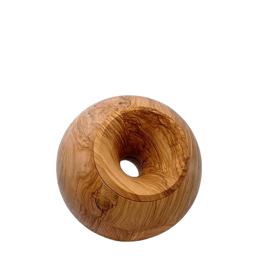 Olive Orb Small Wood Urn