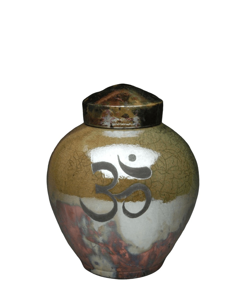 Om Raku Small Cremation Urn