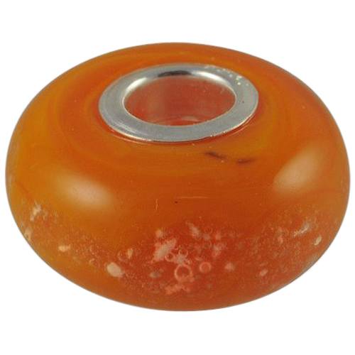 Orange Elegance Cremation Ash Bead