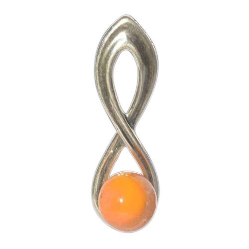 Orange Eternity Cremation Ash Pendant