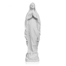 Our Lady of Lourdes with Rosary Large Marble Statue