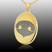 Oval Nose 14k Gold Print Cremation Keepsake