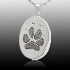 Oval Paw Print Cremation Keepsakes