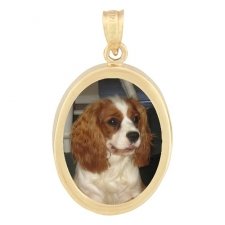 Oval Yellow Gold Photo Pendant