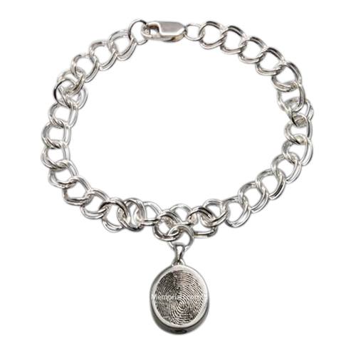 Ovalo 14k White Gold Cremation Print Bracelet