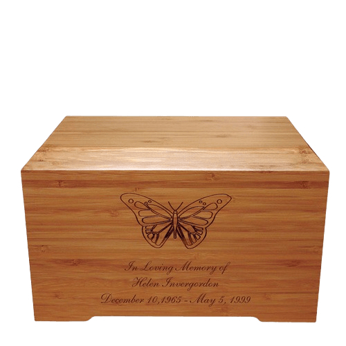 Butterfly Bamboo Distinction Green Cremation Urn