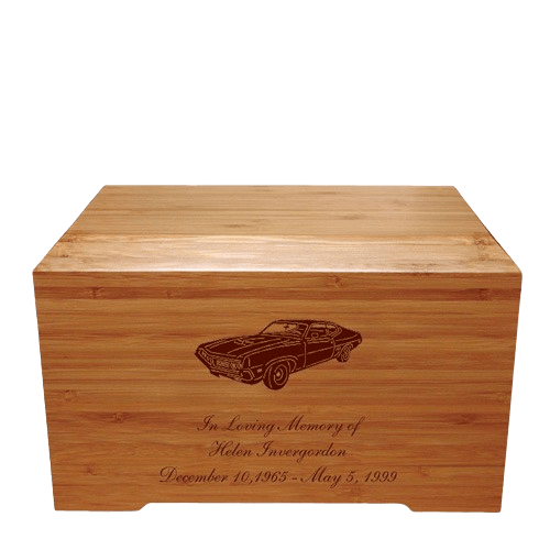 Racecar Bamboo Distinction Green Cremation Urn