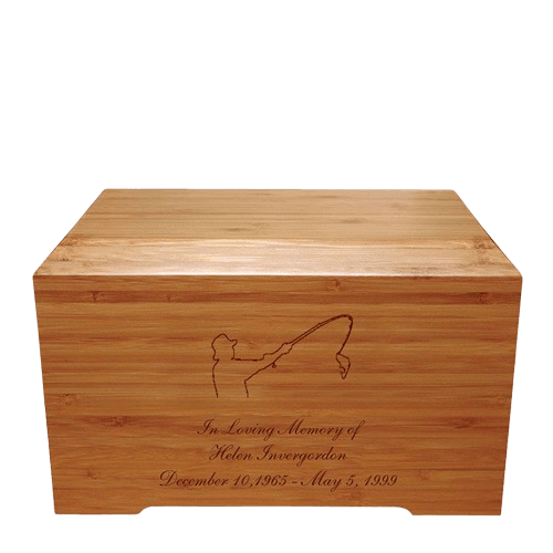 Fisherman Bamboo Distinction Green Cremation Urn