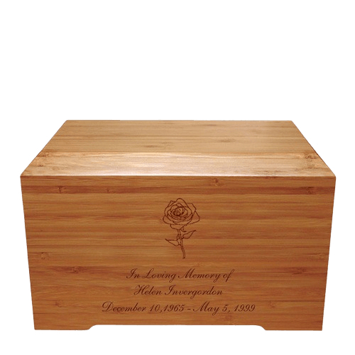 Rose Bamboo Distinction Green Cremation Urn