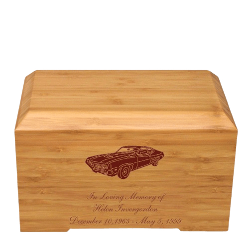 Racecar Bamboo Essence Cremation Urn