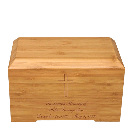 Cross Bamboo Essence Cremation Urn