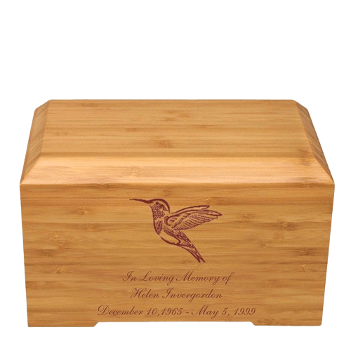 Hummingbird Bamboo Essence Cremation Urn