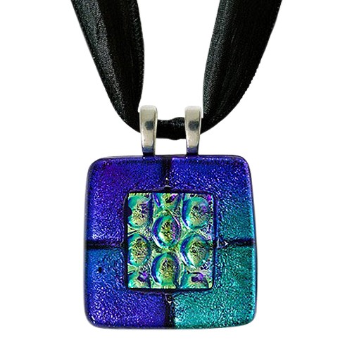 Purple Green Memorial Ashes Pendant