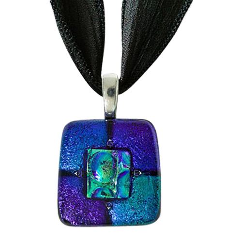 Purple Green Small Memorial Ashes Pendant