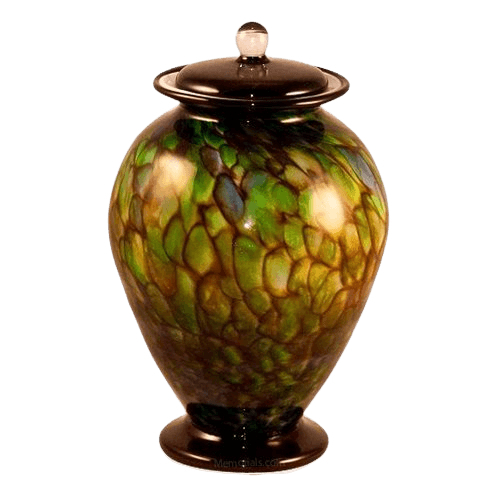 Palm Drops Glass Cremation Urn