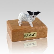 Papillon Black & White Large Dog Urn