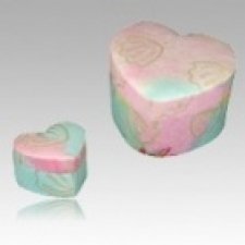 Pastel Heart Pet Bio Cremation Urns