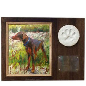 Paw Print Photo Large Walnut Pet Urn