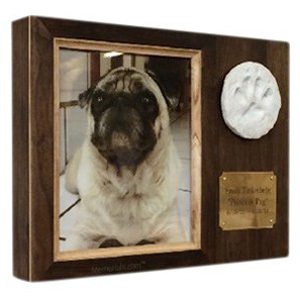 Paw Print Photo Small Walnut Pet Urn