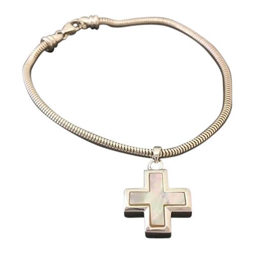 Pearl Cross Cremation Bracelet