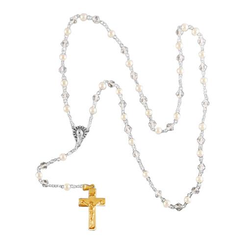 Pearl Gold Cremation Rosary