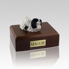 Pekingese Black & White Medium Dog Urn