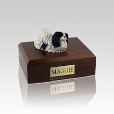 Pekingese Black & White Small Dog Urn