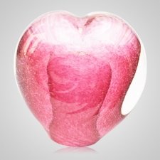 Perfect Pink Cremation Ash Glass Heart