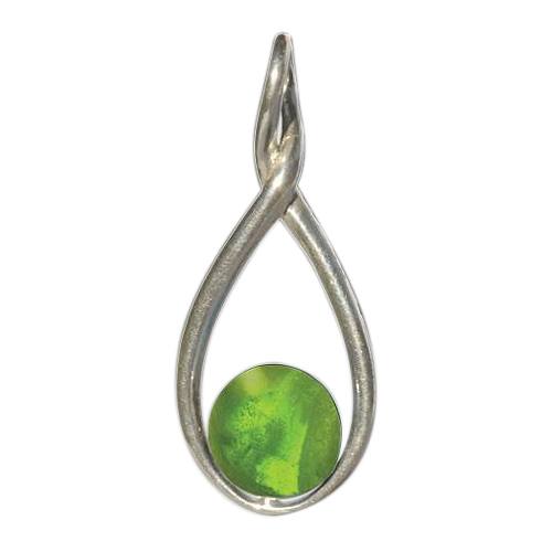 Peridot Infinity Cremation Ash Pendant