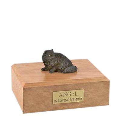 Persian Black Laying Small Cat Cremation Urn