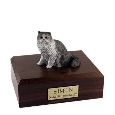 Persian Grey and White Large Cat Cremation Urn 