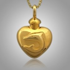 Pet Dolphin Heart Cremation Pendant II