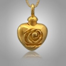 Pet Rose Heart Cremation Pendant II