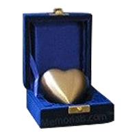 Brass Heart Keepsake Urn In Bronze