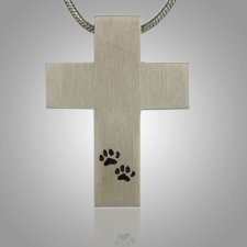 Pewter Paw Cross Memorial Jewelry