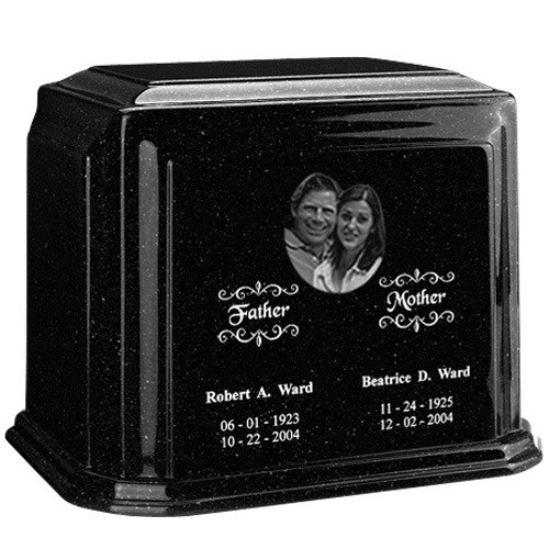 Picture Charcoal Marble Urn For Two
