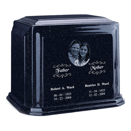 Picture Sapphire Blue Marble Urn For Two