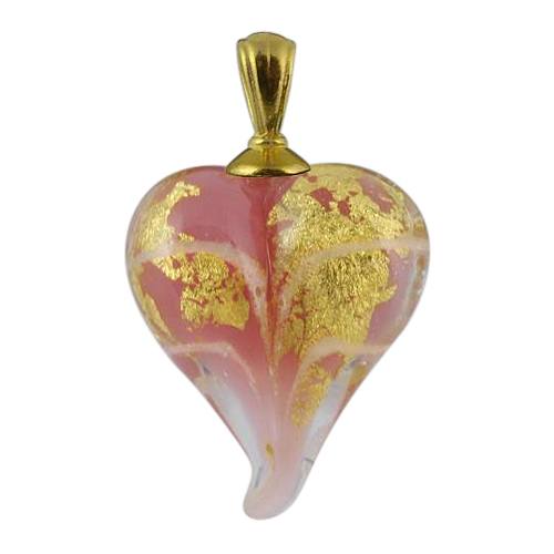 Pink & Gold Love Cremation Ash Pendant