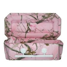 Pink Camouflage Premie Child Casket